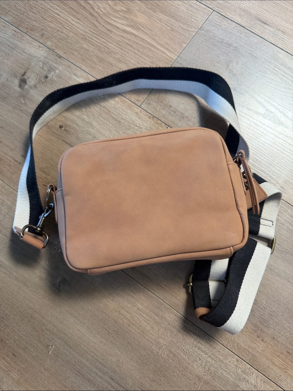 Universal Thread Tan Crossbody Camera Bag with Striped Strap